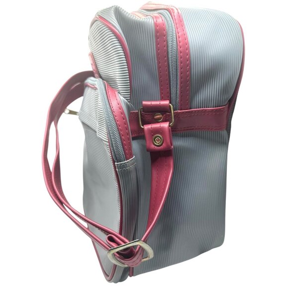 Vintage Zotos Travel Shoulder Bag With Mauve/Pink Trim & Adjustable Strap - Picture 6 of 13